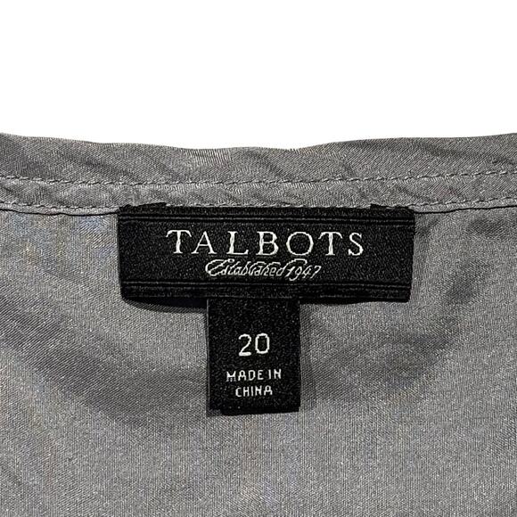 Talbots Top Silk Button Minimalist Classic Business Casual Quiet Luxury Gray 20 - Picture 3 of 6